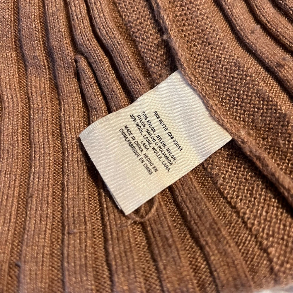 Wool Blend Brown Ribbed Mock Neck Sleeveless Knit Top S Anthropologie Moth - Picture 8 of 9